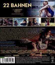 Titel: "22 BAHNEN". Zitat: "Ein modernes Märchen über das Erwachsenwerden". Szenen zeigen Alltag und Familie.