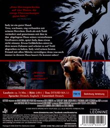 „Eine Horrorgeschichte auf vier Pfoten, die einige Überraschungen parat hält.“ Hund neben gezeichneten Händen.