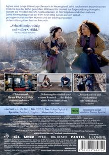 Oben ist eine Beschreibung des Films, Zitate von Kritiken, und technische Details. Zwei Personen sitzen im Freien und lächeln einander zu.