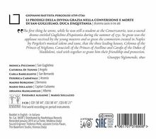 Giovanni Battista Pergolesi (1710-1736): Li Prodigi della Divina Grazia nella Conversione e Morte di San Guglielmo,Duca d'Aquitania, 3 CDs