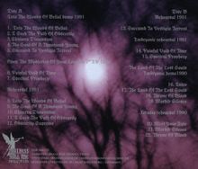 Disc A: Titel und Demos von 1991, Disc B: Proben und Demos, 1990-1991. Hintergrund: dunkler Wald mit Vollmond.