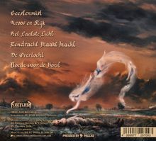 Liste von sieben Songtiteln auf niederländisch, darunter "Geestenmist" und "Kroos en Slijk". Fantasievolle Landschaft.
