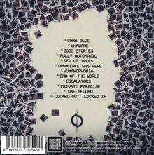 Trackliste: "Coma Blue", "Unaware", "Good Stories", umgeben von verstreuten Polaroid-Fotos.