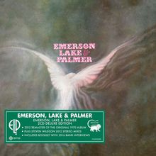 "EMERSON, LAKE & PALMER", "2CD DELUXE EDITION", grüne Box mit Infos, darunter Taube mit ausgebreiteten Flügeln.