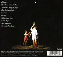 Eine Liste von Songtiteln. Zwei Kinder beobachten den Himmel durch ein Teleskop in der Dunkelheit. BMG-Logo.