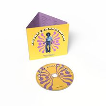 Text: "SWEET INSPIRATION". CD-Hülle und CD in Gelb-Lila; zeigt eine stilisierte Person vor abstrakten Mustern.