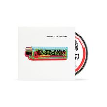 Text: "GLOBAL A GO-GO", "JOE STRUMMER & THE MESCALEROS". Illustration eines Feuerzeugs auf einem CD-Cover.