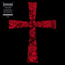Ein rotes Kreuz auf schwarzem Hintergrund zeigt Text wie "Over the Silent Sea" und "Return of the Artwist". Links oben steht "Iommi From the Dark".
