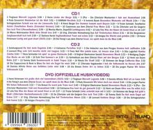 CD 1 und CD 2 enthalten Musiktitel und Laufzeiten. DVD umfasst offizielle Musikvideos. Unten Telamo Logo und BMG Logo.