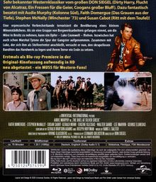 Erstmals als Blu-ray-Premiere in HD. Westernklassiker von Don Siegel. Cover zeigt bewaffneten Cowboy und Szenen aus dem Film.