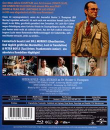 Text: Der 80er-Jahre-KULTFILM mit einem Mix aus EASY RIDER & FEAR AND LOATHING IN LAS VEGAS. Bill Murray als Dr. Hunter S. Thompson.

Beschreibung: Unten sind drei Filmszenen. Rechts ein Mann im Anzug mit Brille.