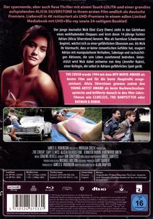 Text: „Der spannende, aber auch fiese Thriller... Adrien (Alicia Silverstone) kennenlernen… Das Bild zeigt eine junge Frau im Vordergrund, Bilder von Szenen und Text zur Filmbeschreibung. FSK 16.“