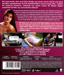 Text: Thriller mit ALICE SILVERSTONE in erster Rolle, restauriert in 4K. Bilder zeigen eine Frau, Auto und Polizeiszene.