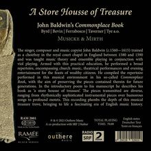 Musicke &amp; Mirth - A Store Housse of Treasure (John Baldwin's Commonplace Book), CD