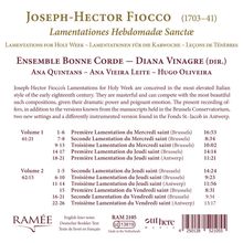 Joseph Hector Fiocco (1703-1741): Lamentationes Hebdomadae Sanctae - Lamentationen für die Karwoche, 2 CDs