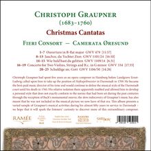 CHRISTOPH GRAUPNER (1683–1760) Christmas Cantatas Fieri Consort – Camerata Øresund. Stücke und Details unten.