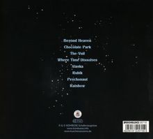 Eine Liste von Titeln auf schwarzem Hintergrund: Beyond Heaven, Chocolate Park, The Veil, Where Time Dissolves, Alaska, Rubik, Psychonaut, Rainbow.