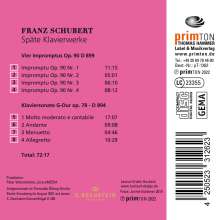 Franz Schubert (1797-1828): Klavierwerke "Späte Klavierwerke", CD