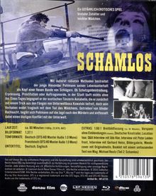 "Ein GEFAHRLICH-EROTISCHES SPIEL brutaler Zuhälter und leichter Mädchen. SCHAMLOS." Bild eines Mannes mit Gewehr und Frauenschrei.