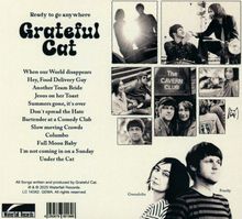 "Grateful Cat", Albumtitel mit Songliste. Fotos von zwei Personen, Gwendolin und Franky, im Vintage-Stil.