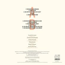 A - 1. Postkarte aus München, 2. Georg Elser, 3. Wie spät ist es wo du jetzt bist?, 4. Marie, 5. Schlaf, müder Mann. 6-11 folgen.