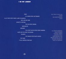 Titel: "I Am Not Lambert". Songliste: "Spirit", "So Unkind", "All at Once", "We'll Be Safe Here" und weitere. Blauer Hintergrund.