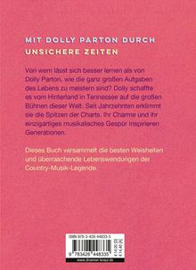 Titel: Mit Dolly Parton durch unsichere Zeiten. Text beschreibt Dolly Partons Lebensweisheiten. Hintergrund ist rosa.