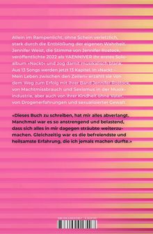 Text erzählt von Jennifer Weists Solokarriere, Musik, persönlichen Herausforderungen und Erfahrungen in der Musikindustrie.