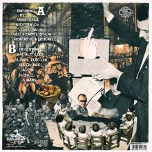 Trackliste: Empörung, Moosbefall, Night in CH#. Illustration mit einer Hand, die Papierblätter hält.