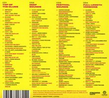 CD1: Top of the Clubs. CD2: Deep Sounds. CD3: Festival Sounds. CD4: Full Length Versions. Tracklisten folgen.