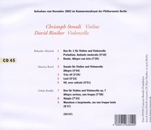 Bohuslav Martinu (1890-1959): Duo Nr.1 für Violine &amp; Cello, CD