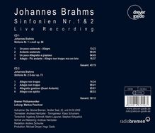 Johannes Brahms (1833-1897): Symphonien Nr.1 &amp; 2, 2 CDs