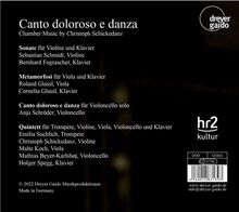 Christoph Schickedanz (geb. 1969): Kammermusik "Canto dolorosa e danza", CD