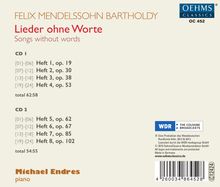 Felix Mendelssohn Bartholdy (1809-1847): Lieder ohne Worte (Ges.-Aufn.), 2 CDs