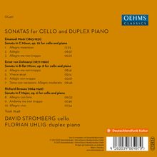 David Stromberg &amp; Florian Uhlig - Sonaten für Cello &amp; Duplex Piano, CD