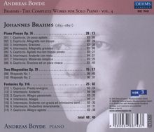 Johannes Brahms (1833-1897): Klavierstücke opp.76,79,116, CD