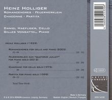 Heinz Holliger (geb. 1939): Romancendres für Cello &amp; Klavier, CD