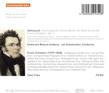 Franz Schubert (1797-1828): Sämtliche Chorwerke für Männerchor Vol.1 "Sehnsucht", CD