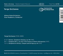 Yorgo Sicilianos, Athens State Orchestra, Ilias Voudouris, Conductor. Werke mit Opus und Jahreszahlen.