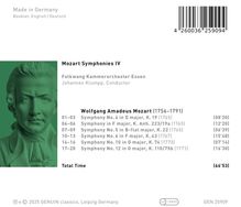 Wolfgang Amadeus Mozart (1756-1791): Symphonien IV, CD