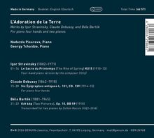 CD-Cover mit Details zu Klavierwerken von Stravinsky, Debussy und Bartók, gespielt von Nadezda Pisareva und Georgy Tchaidze.