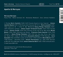 "Apollo & Marsyas: Marsyas Baroque. Namen: Paula Pinn, María Carrasco Gil. Werke von Dario Castello, Johann Quantz."