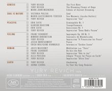 Ein CD-Cover mit den Titeln nach Themen: Genesis, Soul Is Nature, Peaceful, Feeling, Human, Earth. Künstler: Yury Revich.