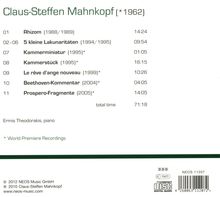 Claus-Steffen Mahnkopf (geb. 1962): Klavierwerke, CD