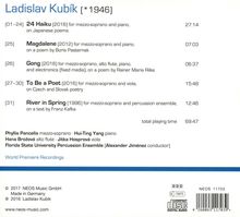 Ladislav Kubik (geb. 1946): Vokalwerke, CD
