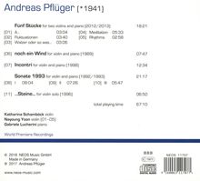 Andreas Pflüger (geb. 1941): Werke für Violine &amp; Klavier, CD