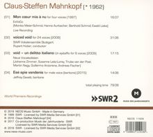 Claus-Steffen Mahnkopf (geb. 1962): Vokalmusik I, CD