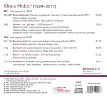 Klaus Huber (1924-2017): Kammersymphonie "Oratio Mechtildis" für Alt &amp; Orchester, 2 CDs