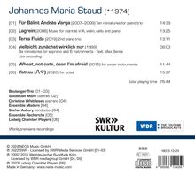 Johannes Maria Staud (geb. 1974): Kammermusik, CD