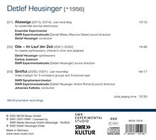 Oben steht „Detlef Heusinger (*1956)“. Es folgen drei Musikstücke mit Details zur Aufführung und Dauer. Unten Logos.